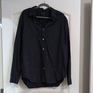 Banana Republic Navy Patterned Camden Fit Shirt